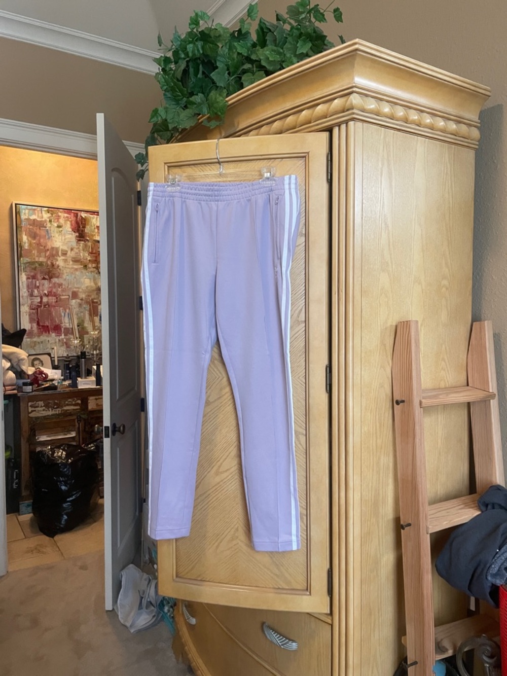 Adidas lavender joggers size medium